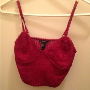 red crochet crop top