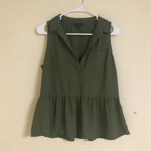 American Eagle army green peplum top