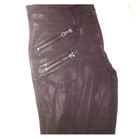 rag & bone Denim - Rag & bone "wine" faux leather jeans