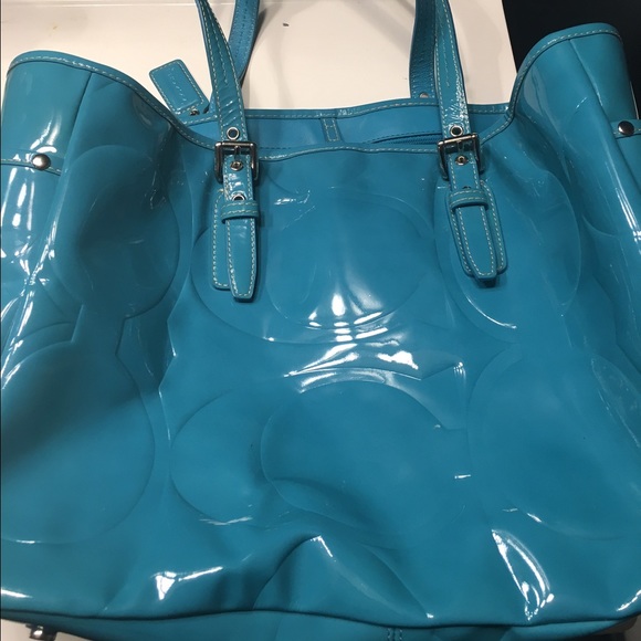 Turquoise Coach Gallery Tote