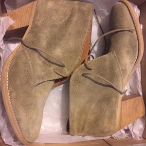 Suede leather ankle booties