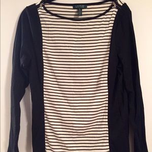 Ralph Lauren black and white striped shirt