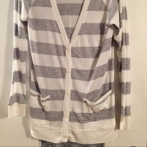 Boyfriend grey and cream striped cardigan
