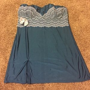 Silk strapless nightie!
