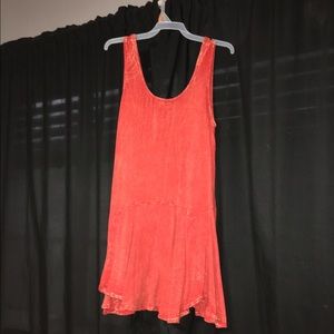 Orange acid wash blouse