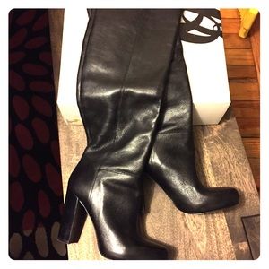 Nine West black crop shop boots