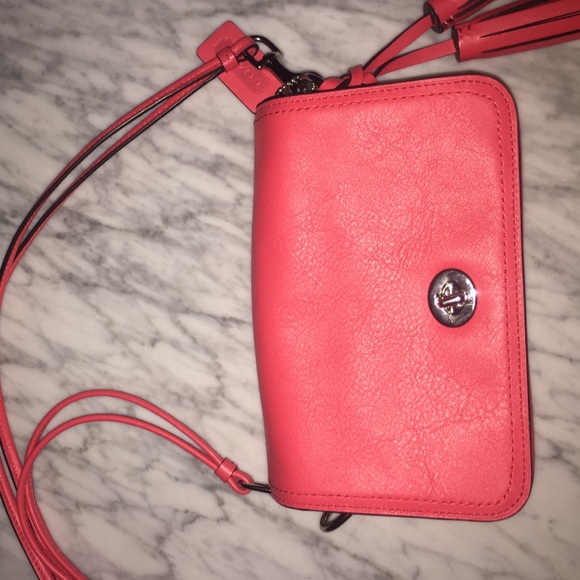 Pink coach cross body bag