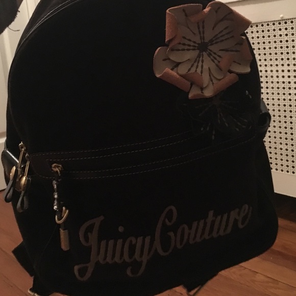 Juicy couture velour black back pack used