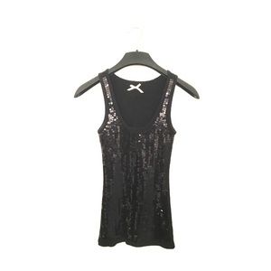 Gently worn black sequenced tank