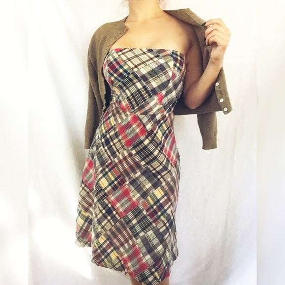 Old school nautical strapless dress