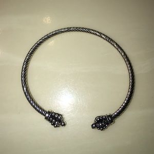 Silverplated bracelet end screws off for charms
