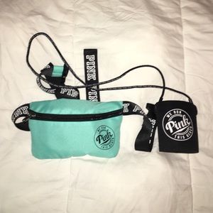Pink turquoise fanny pack and coozie