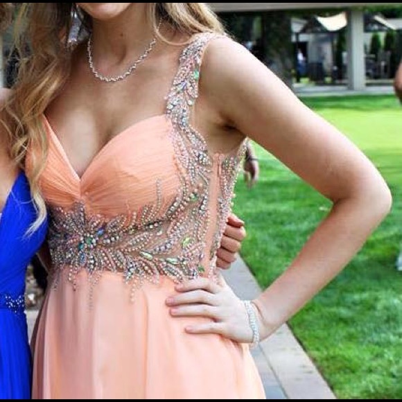 Coral prom dress
