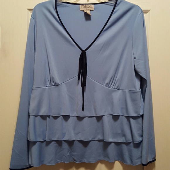 Vintage powder blue ruffled top!