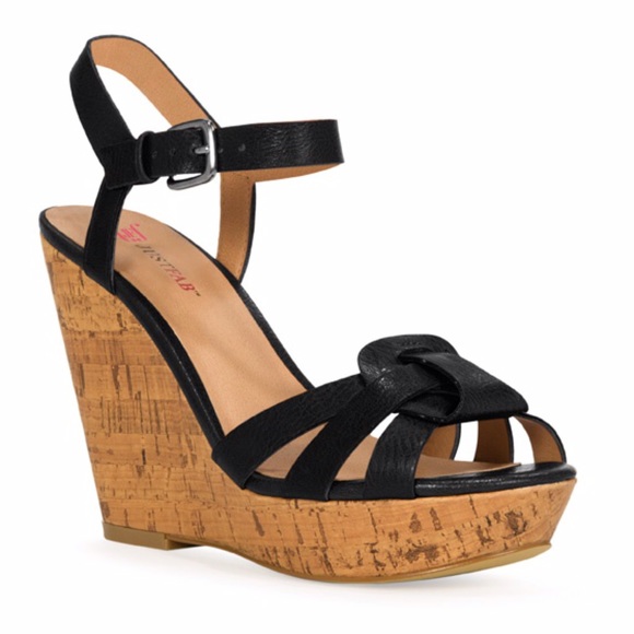 Black Sandal Platform Wedges