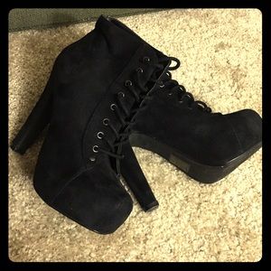 Black suede booties!
