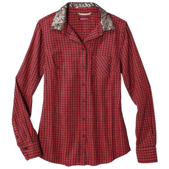 Sequin Flannel Shirt