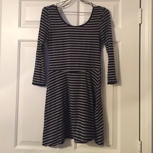 Mid-Sleeve Flare Dress