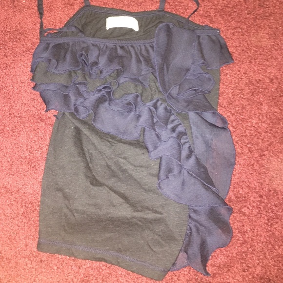 Ruffles navy blue tank top - Picture 1 of 2