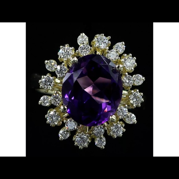 4.59 Ct. Oval Cut Natural Amethyst Women's Ring