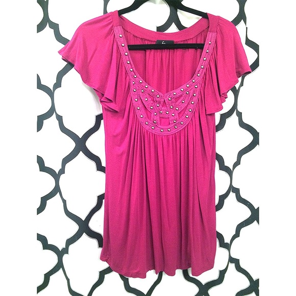 Dark pink with unique detail gunmetal hardware - Picture 1 of 4