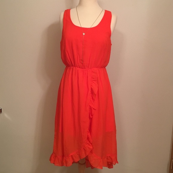 Tangerine high-low dress
