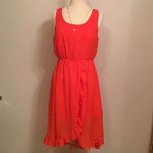 Tangerine high-low dress