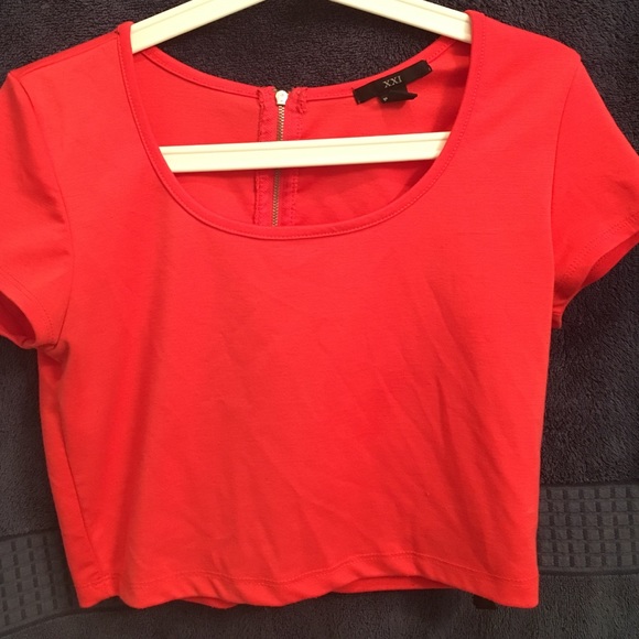 Coral Cropped Top