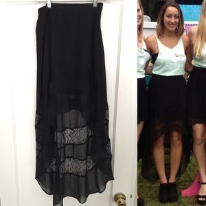 Sparkle and Fade black high/low skirt