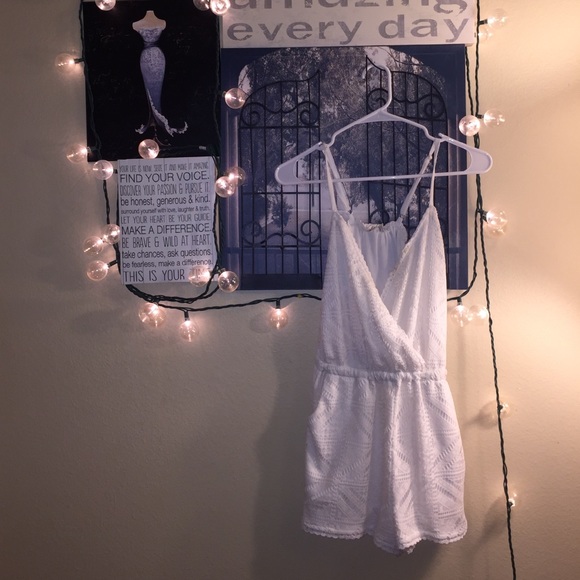 White laced romper