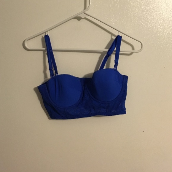 Neon blue bustier/bralette