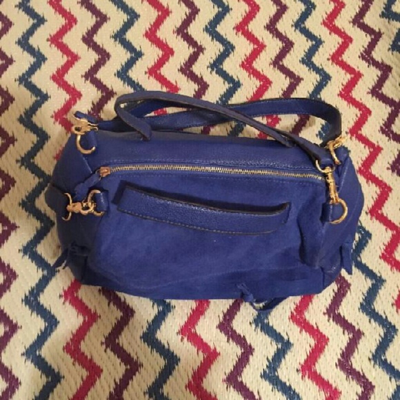 ??Royal Blue Faux suede and leather handbag