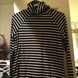 Black and white striped turtle neck