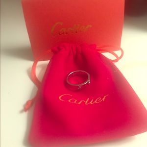 Authentic Cartier White Gold Ring with Diamonds