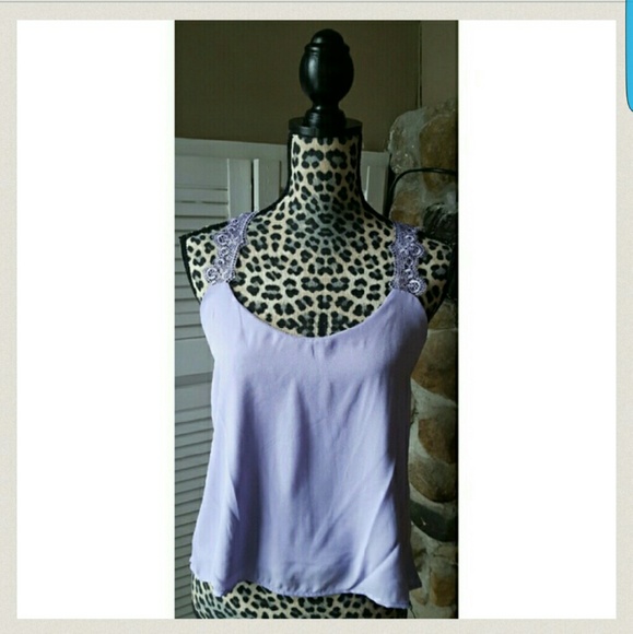 Lilac lavender lace strap top - Picture 3 of 3