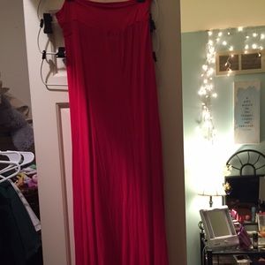 Long red maxi skirt