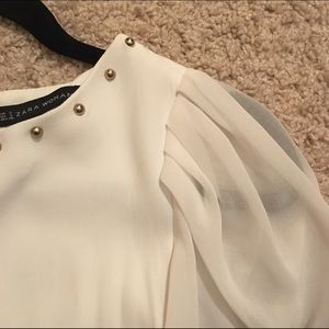 Studded long sleeve blouse