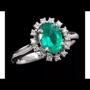 1.17 Ct. Oval Cut Natural Emerald Woman's Ring