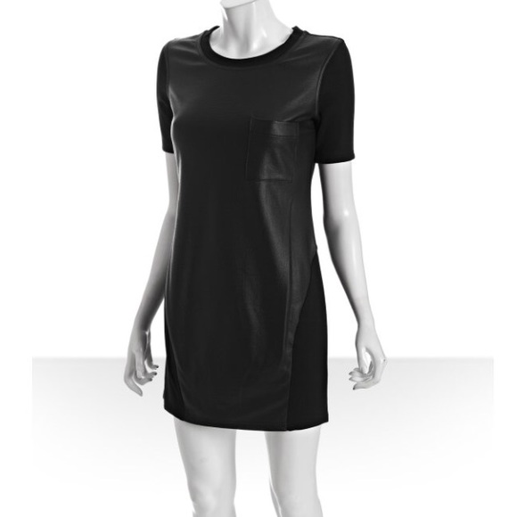 BCBGMaxAzria Dresses & Skirts - Bcbg max azria black faux leather panel mini