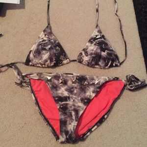 Gray and white marble bikini