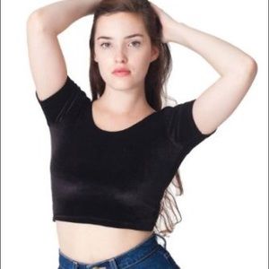AA black velvet crop top