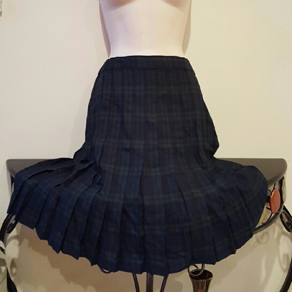 Pleated Plaid Skirt (Size 8)