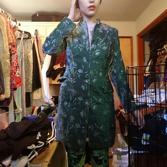 Iridescent velvet fairy trenchcoat