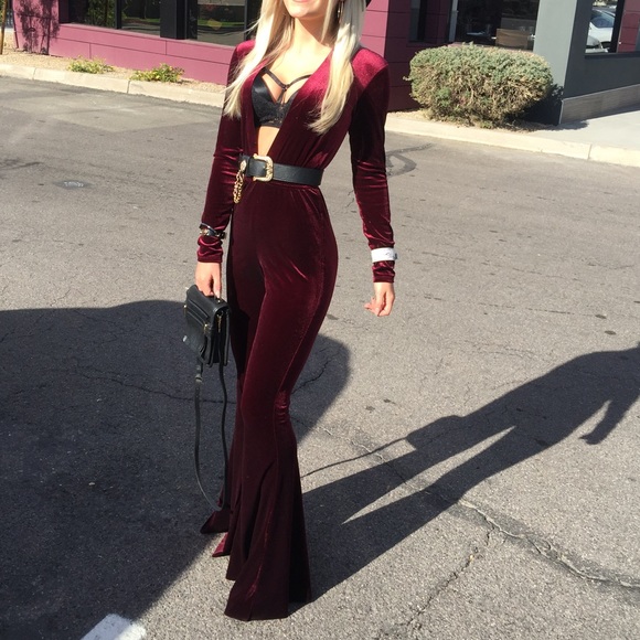 Burgundy jumpsuit