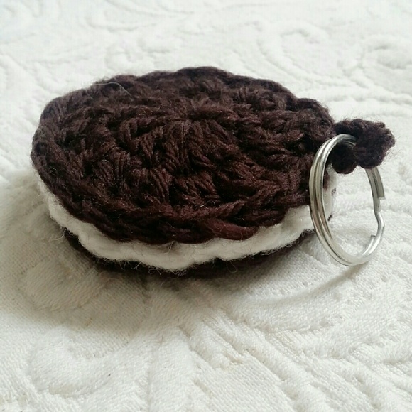 Sandwich cookie cream filed keychain/purse charm