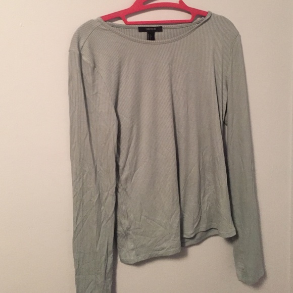 Sea foam ribbed long sleeve shirt