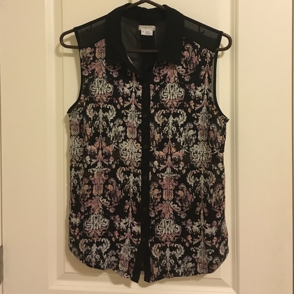 Sleeveless Button-Up Top