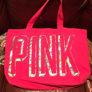 Hot pink beach tote by pink