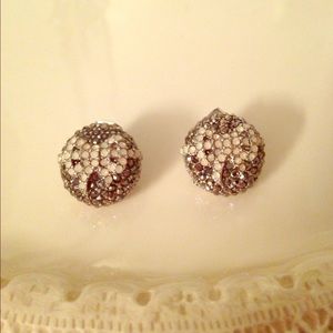 Round Sparkle Studded Bow Tie  Earrings