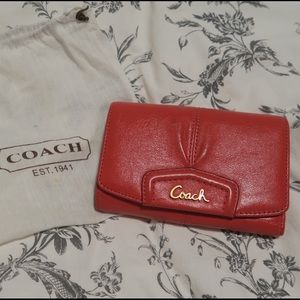 AUTHENTIC COACH ASHLEY LEATHER COMPACT WALLET